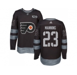 Men Adidas Philadelphia Flyers #23 Brandon Manning Black 1917-2017 100th Anniversary Stitched NHL Jersey
