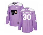Men Adidas Philadelphia Flyers #30 Michal Neuvirth Purple Authentic Fights Cancer Stitched NHL Jersey