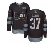 Men Adidas Philadelphia Flyers #37 Brian Elliott Black 1917-2017 100th Anniversary Stitched NHL Jersey