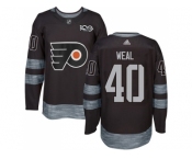 Men Adidas Philadelphia Flyers #40 Jordan Weal Black 1917-2017 100th Anniversary Stitched NHL Jersey