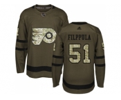 Men Adidas Philadelphia Flyers #51 Valtteri Filppula Green Salute to Service Stitched NHL Jersey