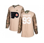 Men Adidas Philadelphia Flyers #93 Jakub Voracek Camo Authentic 2017 Veterans Day Stitched NHL Jersey