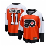 Men Philadelphia Flyers #11 Travis Konecny Orange Stitched Jersey