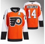 Men Philadelphia Flyers #14 Sean Couturier 2023 24 Orange Stitched Jersey