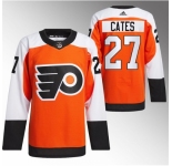 Men Philadelphia Flyers #27 Noah Cates 2023 24 Orange Stitched Jersey