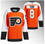 Men Philadelphia Flyers #8 Cam York 2023 24 Orange Stitched Jersey