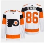 Men Philadelphia Flyers #86 Joel Farabee White 2024 Stadium Series Stitched Jersey