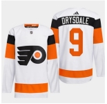 Men Philadelphia Flyers #9 Jamie Drysdale White 2024 Stadium Series Stitched Jersey