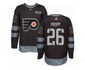 Men's Adidas Philadelphia Flyers #26 Brian Propp Authentic Black 1917-2017 100th Anniversary NHL Jersey