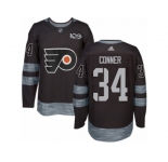 Men's Adidas Philadelphia Flyers #34 Chris Conner Authentic Black 1917-2017 100th Anniversary NHL Jersey