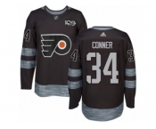 Men's Adidas Philadelphia Flyers #34 Chris Conner Authentic Black 1917-2017 100th Anniversary NHL Jersey