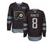 Men's Adidas Philadelphia Flyers #8 Dave Schultz Authentic Black 1917-2017 100th Anniversary NHL Jersey