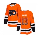 Men's Flyers #13 Kevin Hayes Orange Home Authentic Drift Fashion Stitched Hockey Jersey