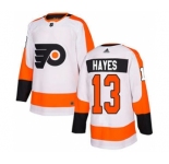 Men's Flyers #13 Kevin Hayes White Road Authentic Stitched Hockey Jersey
