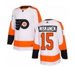 Men's Flyers #15 Matt Niskanen White Road Authentic Stitched Hockey Jersey