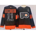 Men's Philadelphia Flyers #11 Travis Konecny Black Alternate Authentic Jersey