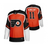 Men's Philadelphia Flyers #11 Travis Konecny Orange 2020-21 Reverse Retro Alternate Hockey Jersey