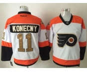 Men's Philadelphia Flyers #11 Travis Konecny White 3rd Stitched NHL Jersey