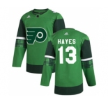 Men's Philadelphia Flyers #13 Kevin Hayes 2020 St. Patrick's Day Stitched Hockey Jersey Green