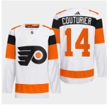 Men's Philadelphia Flyers #14 Sean Couturier White 2024 Stadium Series Stitched Jersey