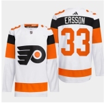Men's Philadelphia Flyers #33 Samuel Ersson White 2024 Stadium Series Stitched Jersey