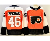 Men's Philadelphia Flyers #46 Trevor Zegras Orange 2024 Stitched Jersey