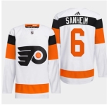 Men's Philadelphia Flyers #6 Travis Sanheim White 2024 Stadium Series Stitched Jersey