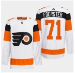 Men's Philadelphia Flyers #71 Tyson Foerster White 2024 Stadium Series Stitched Jersey