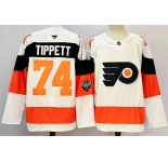 Men's Philadelphia Flyers #74 Owen Tippett White 2024-25 With A Patch Stitched Jersey