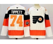 Men's Philadelphia Flyers #74 Owen Tippett White 2024-25 With A Patch Stitched Jersey