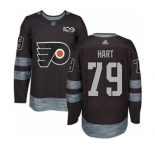 Men's Philadelphia Flyers #79 Carter Hart Black 1917-2017 100th Anniversary Stitched Hockey Jersey