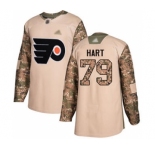 Men's Philadelphia Flyers #79 Carter Hart Camo 2017 Veterans Day Stitched Hockey Jersey