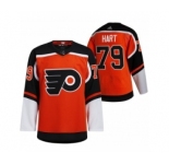 Men's Philadelphia Flyers #79 Carter Hart Orange 2021 Reverse Retro Authentic Jersey