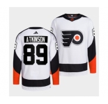 Men's Philadelphia Flyers #89 Cam Atkinson White 2022 Reverse Retro Stitched Jersey