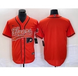 Men's Philadelphia Flyers Blank Orange Cool Base Stitched Baseball Jersey