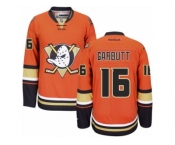 Men's Reebok Anaheim Ducks #16 Ryan Garbutt Premier Orange Third NHL Jersey