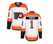 Men's Reebok Philadelphia Flyers #1 Bernie Parent Authentic White 3rd NHL Jersey