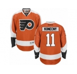 Men's Reebok Philadelphia Flyers #11 Travis Konecny Authentic Orange Home NHL Jersey