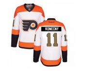 Men's Reebok Philadelphia Flyers #11 Travis Konecny Authentic White 3rd NHL Jersey