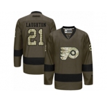 Men's Reebok Philadelphia Flyers #21 Scott Laughton Authentic Green Salute to Service NHL Jersey