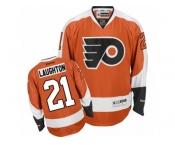 Men's Reebok Philadelphia Flyers #21 Scott Laughton Authentic Orange Home NHL Jersey