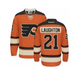 Men's Reebok Philadelphia Flyers #21 Scott Laughton Authentic Orange New Third NHL Jersey