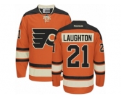 Men's Reebok Philadelphia Flyers #21 Scott Laughton Authentic Orange New Third NHL Jersey