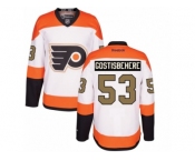 Men's Reebok Philadelphia Flyers #53 Shayne Gostisbehere Authentic White 3rd NHL Jersey
