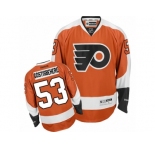 Men's Reebok Philadelphia Flyers #53 Shayne Gostisbehere Premier Orange Home NHL Jersey