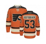 Men's Reebok Philadelphia Flyers #53 Shayne Gostisbehere Premier Orange New Third NHL Jersey