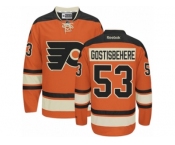 Men's Reebok Philadelphia Flyers #53 Shayne Gostisbehere Premier Orange New Third NHL Jersey