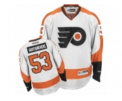 Men's Reebok Philadelphia Flyers #53 Shayne Gostisbehere Premier White Away NHL Jersey