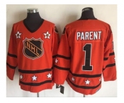 Philadelphia Flyers #1 Bernie Parent Orange All Star CCM Throwback Stitched NHL Jersey