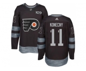 Philadelphia Flyers #11 Travis Konecny Black 1917-2017 100th Anniversary Stitched NHL Jersey